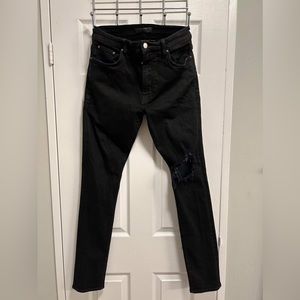Amiri mens aged black “broken jeans” distressed skinny size 34 made in USA